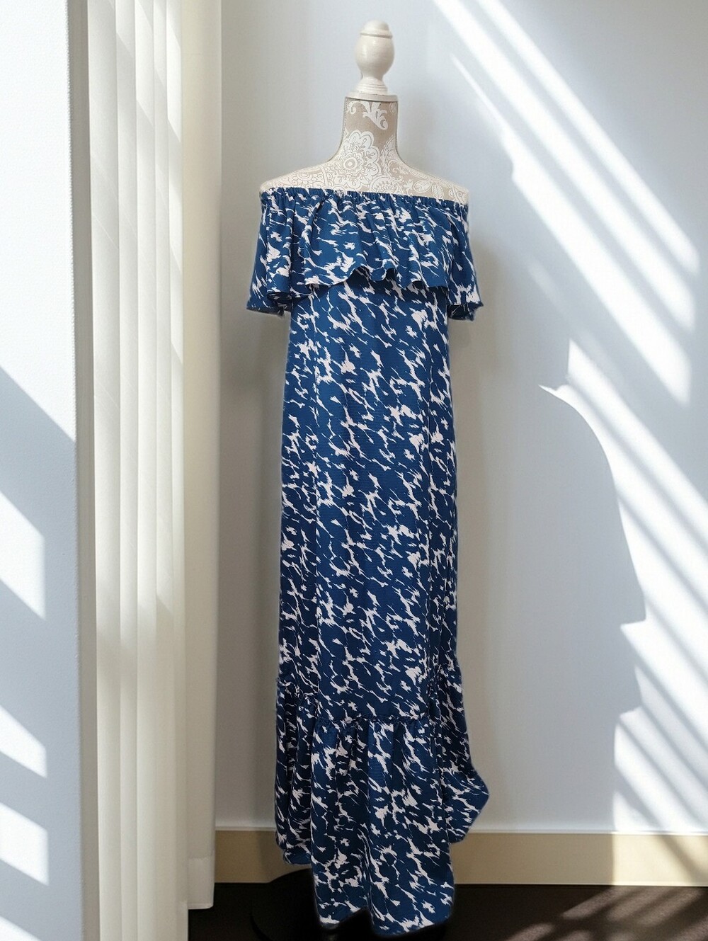 Rachel Zoe x A Pea In A Pod Off Shoulder Boho Maternity Summer Maxi Dress Size S